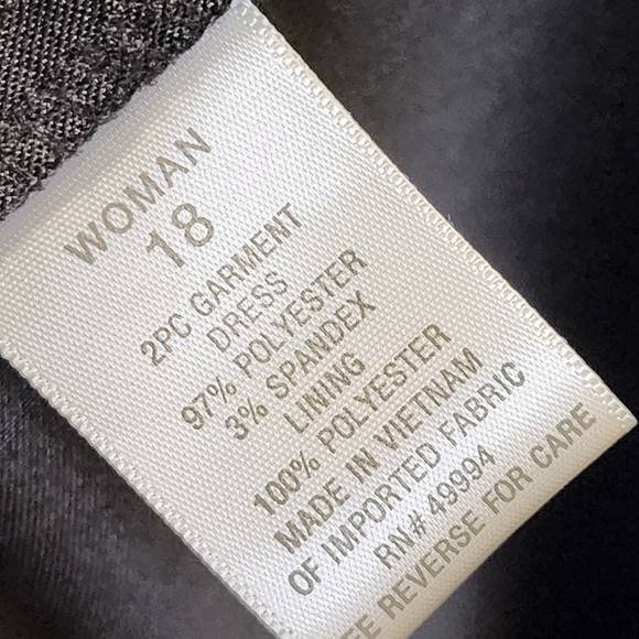 Dressbarn Elegant Black and Brown Printed Plus Size  Sleeveless Dress 18 - Picture 9 of 12